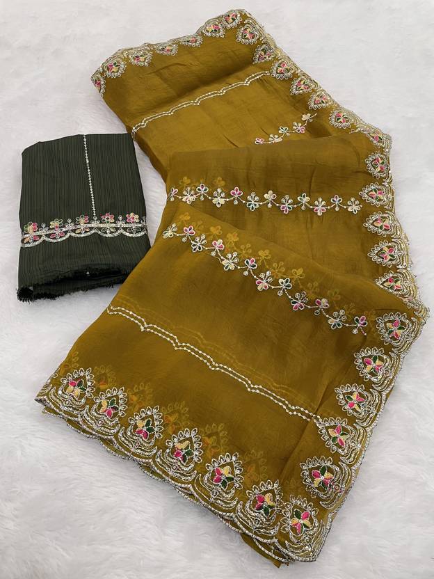 Tradivibe Dyed Bollywood Chiffon Saree