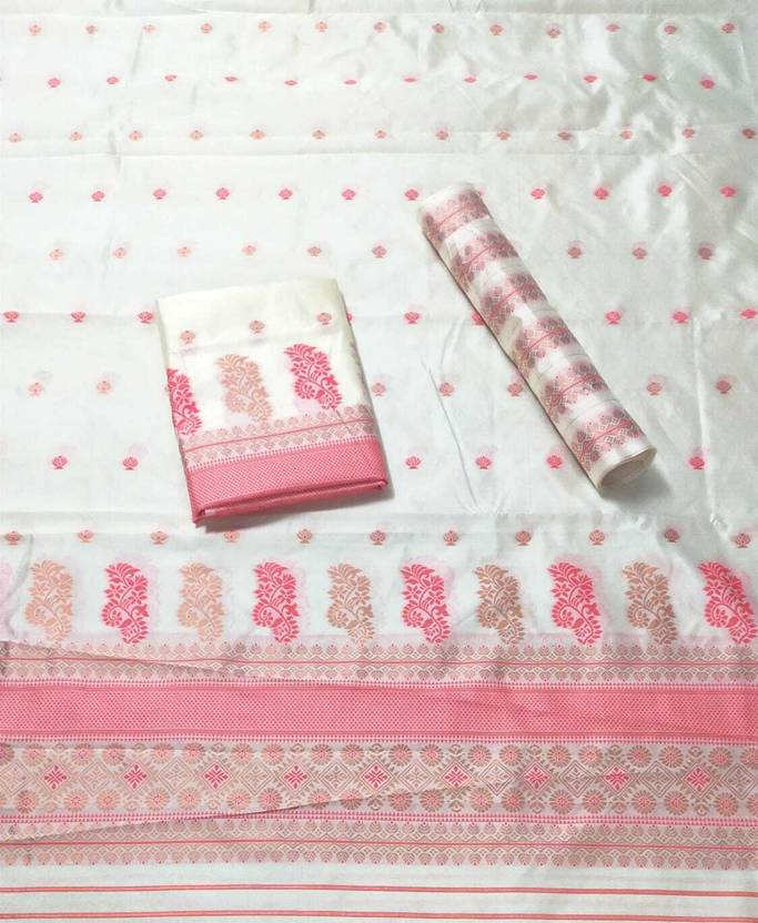 VARCREATION Woven Mekhela Chador Pure Silk Saree