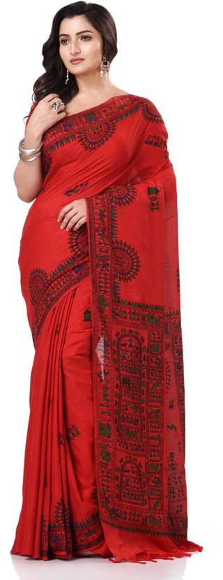 TANTLOOM Printed Handloom Handloom Pure Cotton Saree