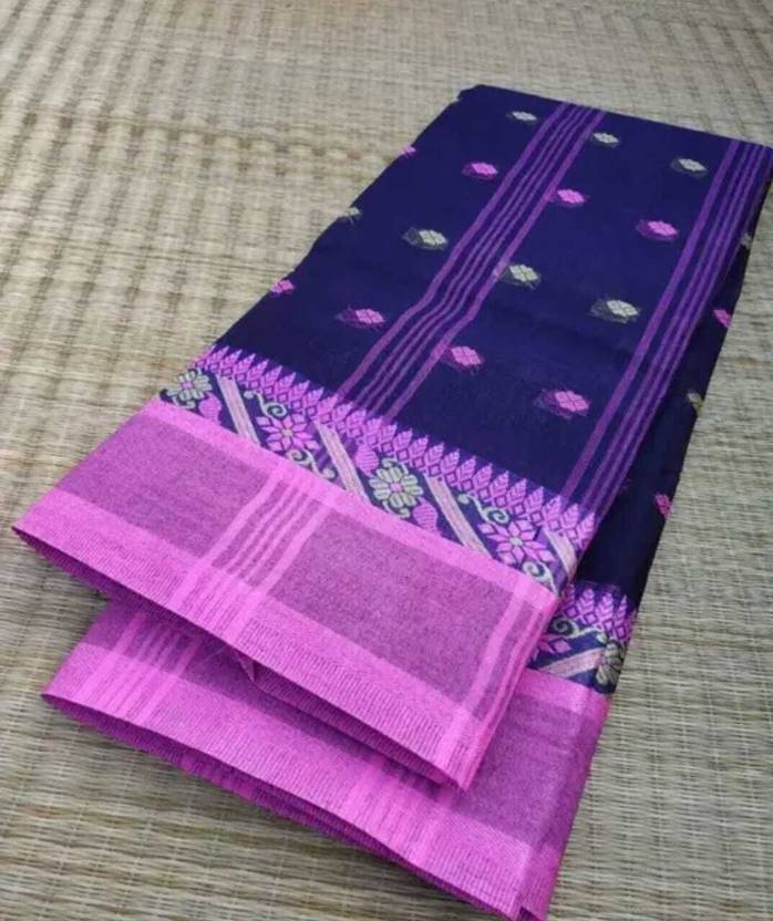 GitasStore Self Design Tant Pure Cotton Saree