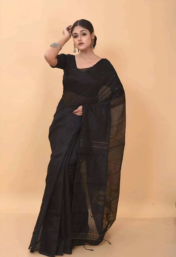 ASIMA TEXTILE Self Design Handloom Cotton Silk, Cotton Blend Saree