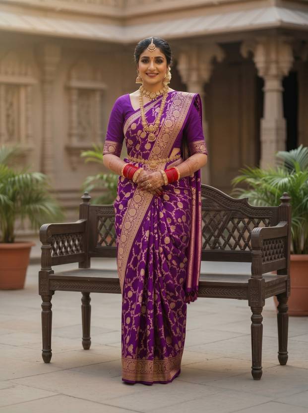 Vivatra Self Design Kanjivaram Silk Blend Saree