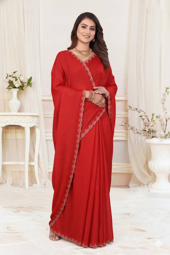 Tradivibe Embroidered Bollywood Georgette Saree