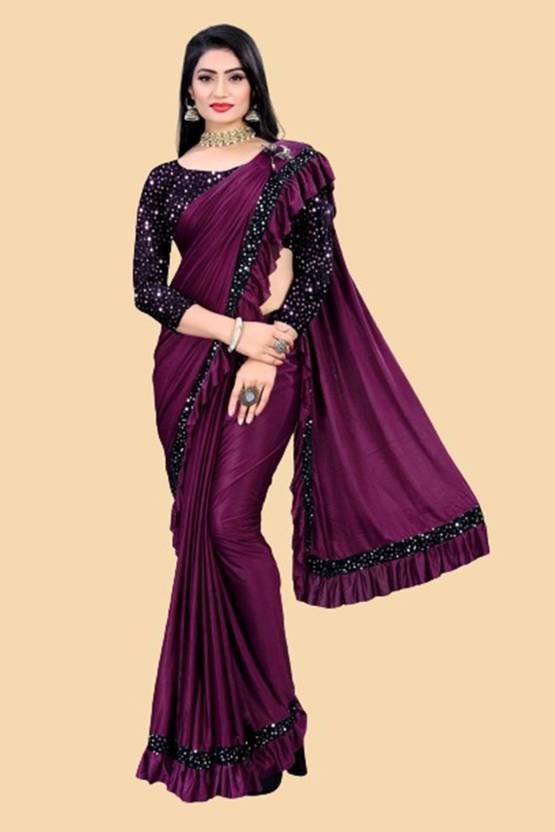 SATVASHIV Ready to Wear Embellished Bollywood Lycra Saree