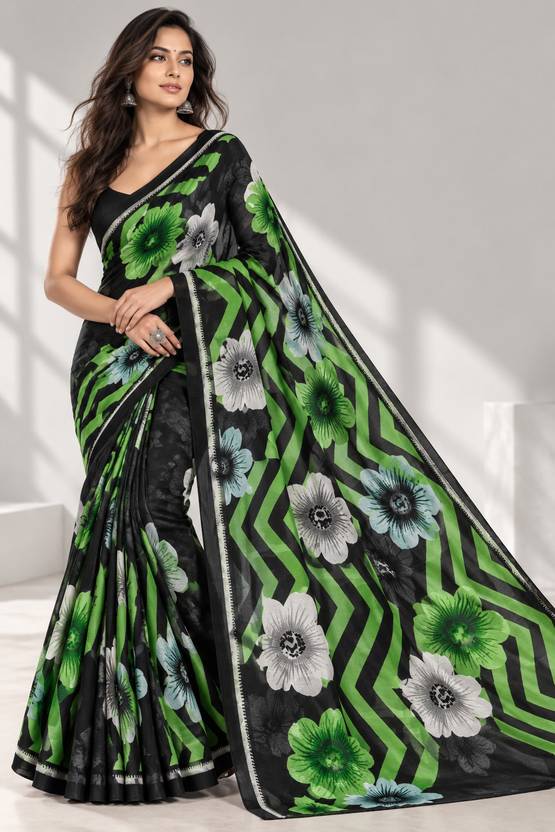 AVM SILK MILLS Printed Bollywood Chiffon Saree