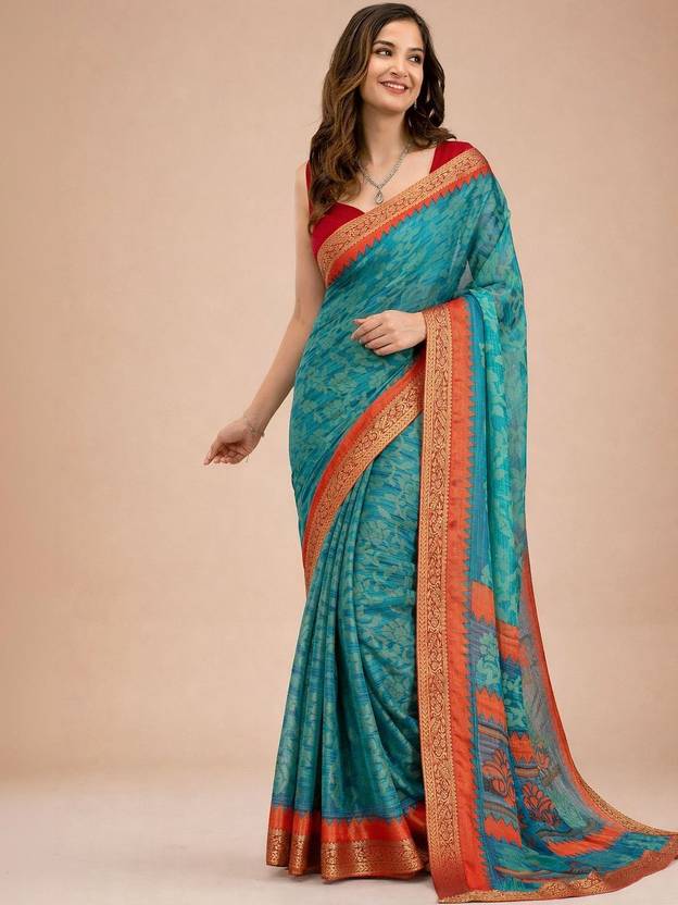 mitera Printed Daily Wear Brasso Saree