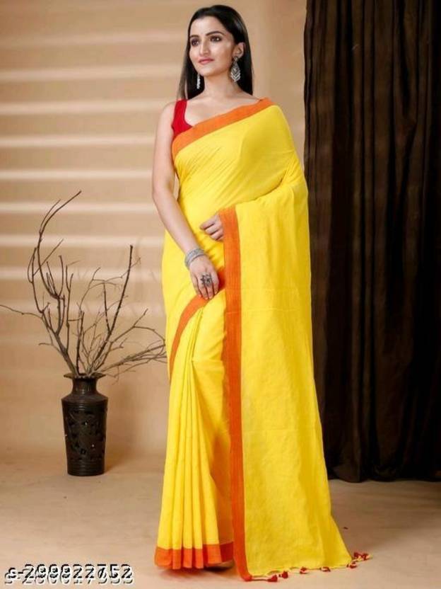 Bhadra Self Design Handloom Pure Cotton Saree