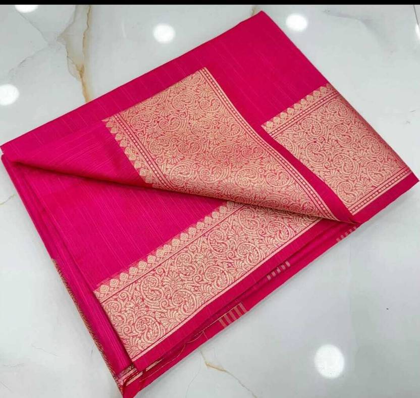 Averis collection Woven, Self Design Banarasi Handloom Crepe, Silk Blend Saree