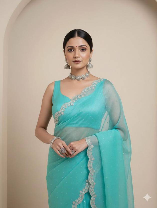 SPIRISA ETHINIC Embellished Bollywood Jimmy Jimmy Saree