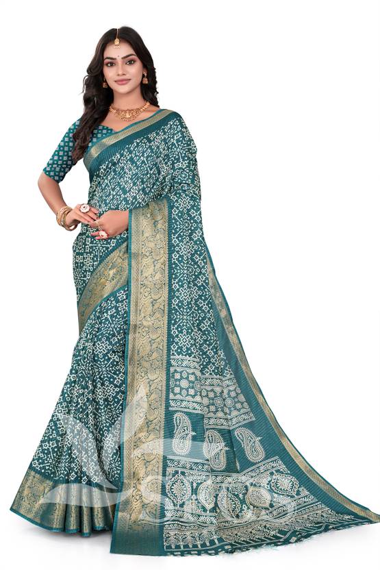 SFCS Printed Kalamkari Jacquard Saree