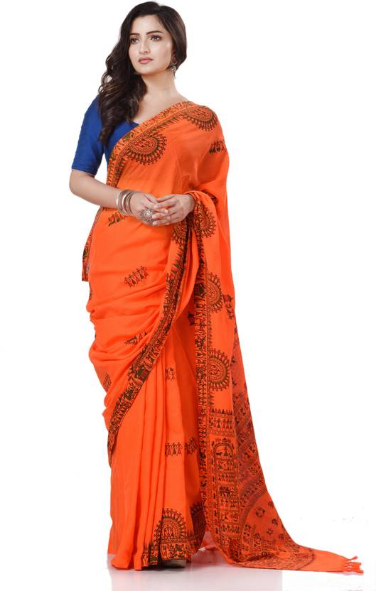 TANTLOOM Printed Handloom Handloom Pure Cotton Saree
