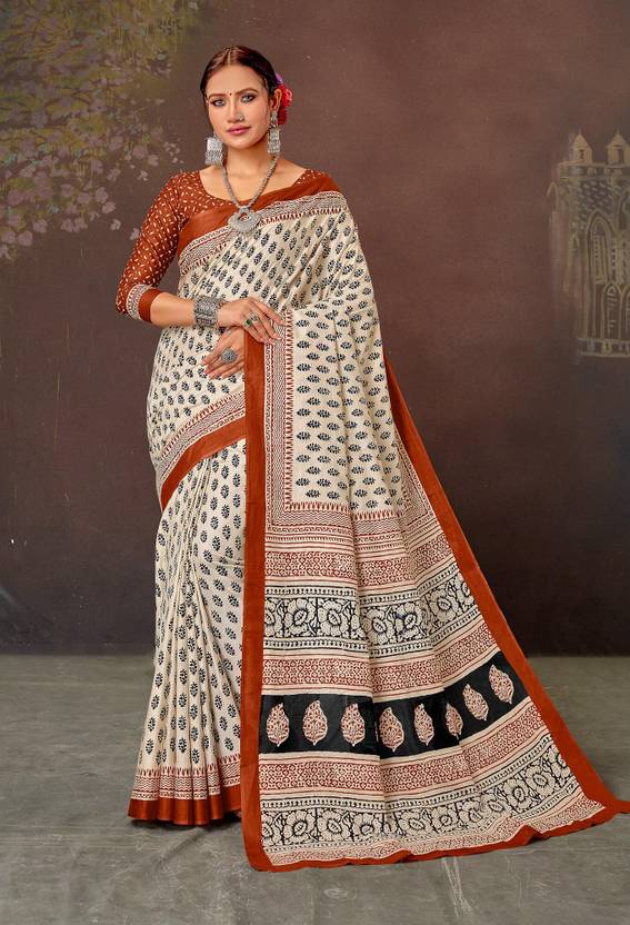 Thezaara Self Design Bhagalpuri Pure Cotton Saree