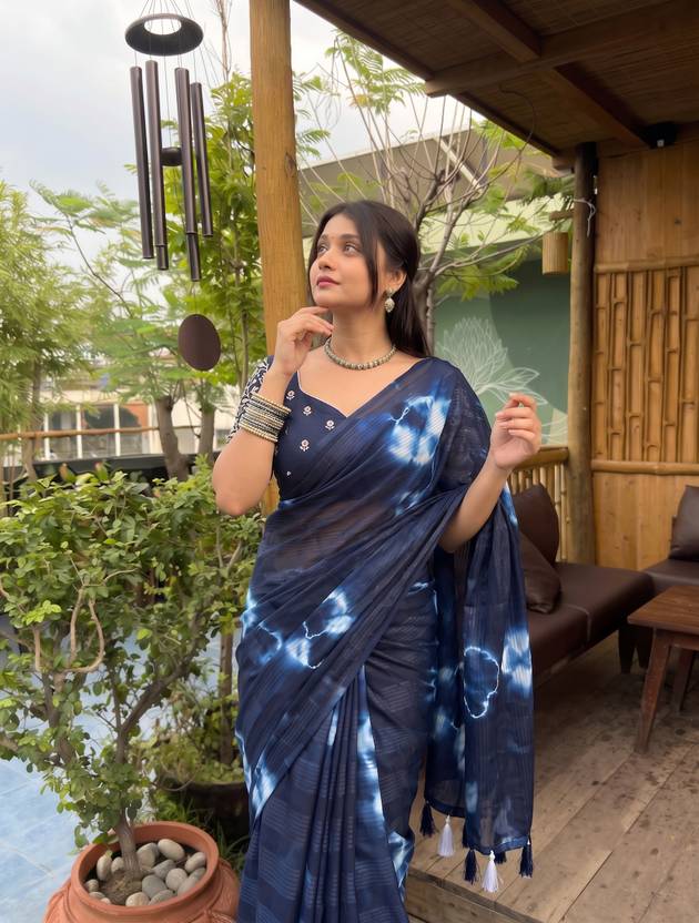 CLICKTHEMALL Printed Bollywood Viscose Rayon Saree