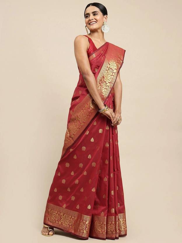 SEASON FAB Woven Banarasi Jacquard, Art Silk Saree