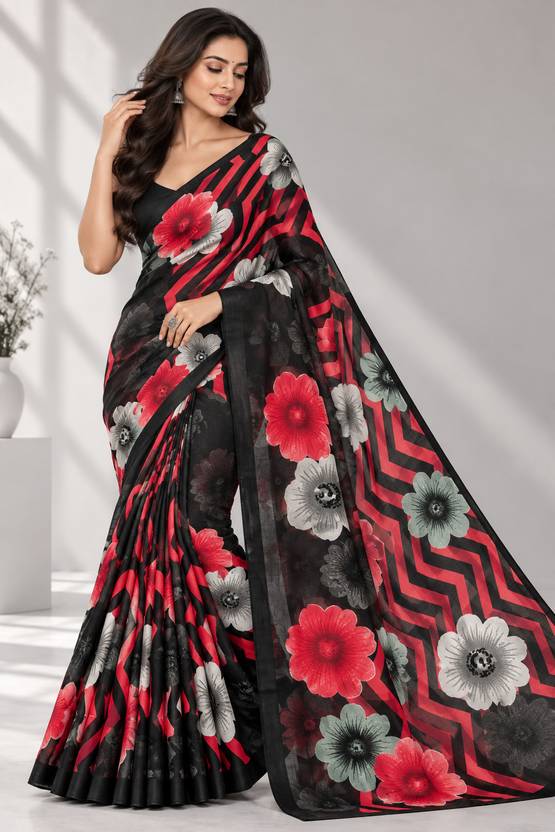 AVM SILK MILLS Printed Bollywood Chiffon Saree
