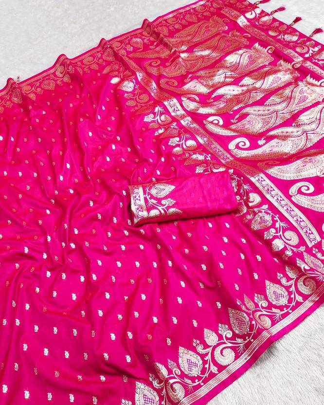 BOXWIN Printed Banarasi Jacquard Saree