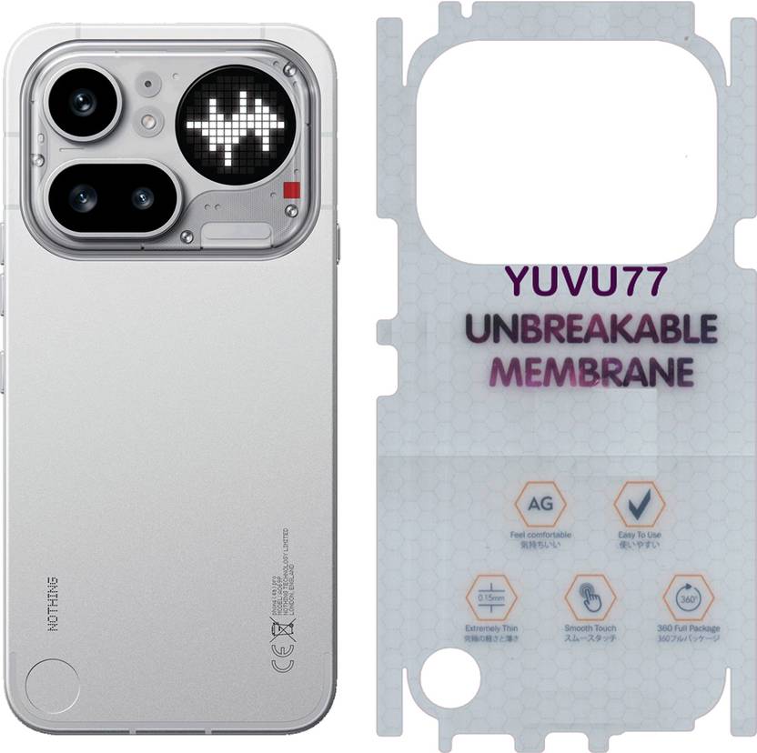 yuvu77 Back Screen Guard for Nothing Phone (4a) Pro 5g, Membrane with 360 coverage, unbreakable membrane