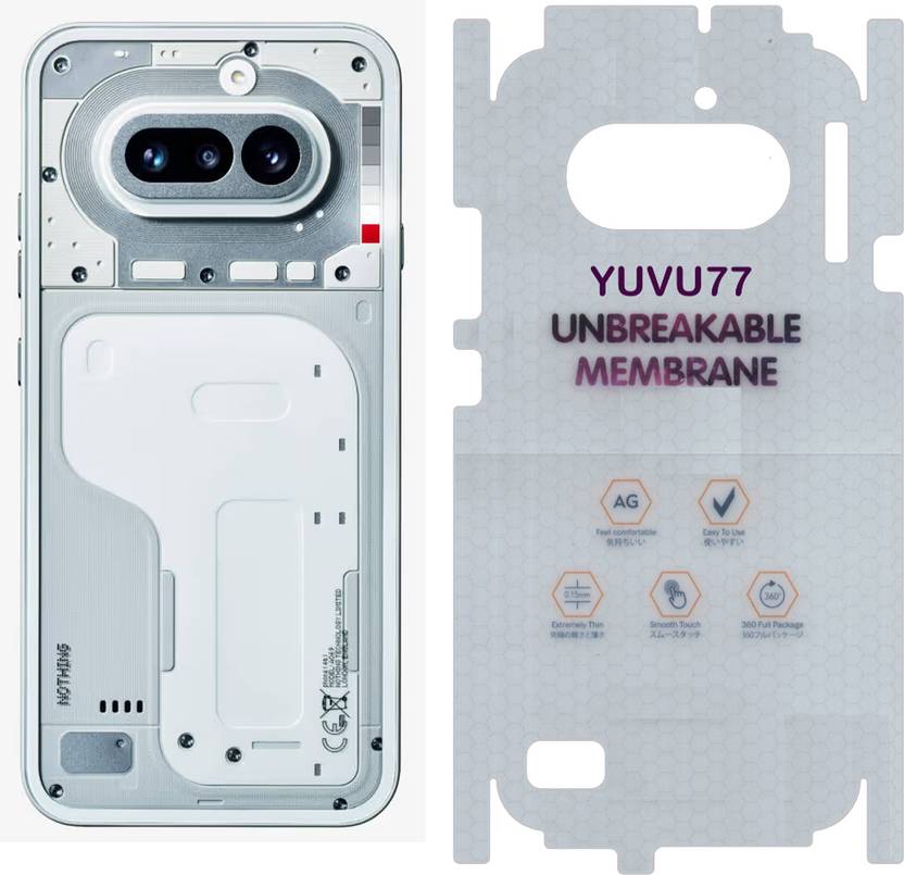yuvu77 Back Screen Guard for Nothing Phone (4A) 5G, Membrane with 360 coverage, unbreakable membrane