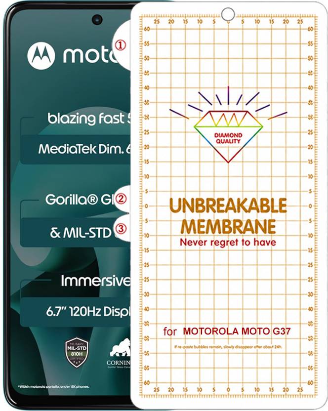 Blate Edge To Edge Screen Guard for MOTOROLA MOTO G37 UNBREAKABLE HYDROGEL FLIM GLOSSY MEMBRANE FRONT SCREEN PROTECTOR