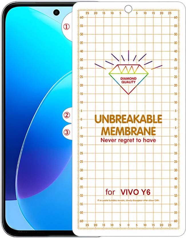 Blate Edge To Edge Screen Guard for VIVO Y6 UNBREAKABLE HYDROGEL FLIM GLOSSY MEMBRANE FRONT SCREEN PROTECTOR