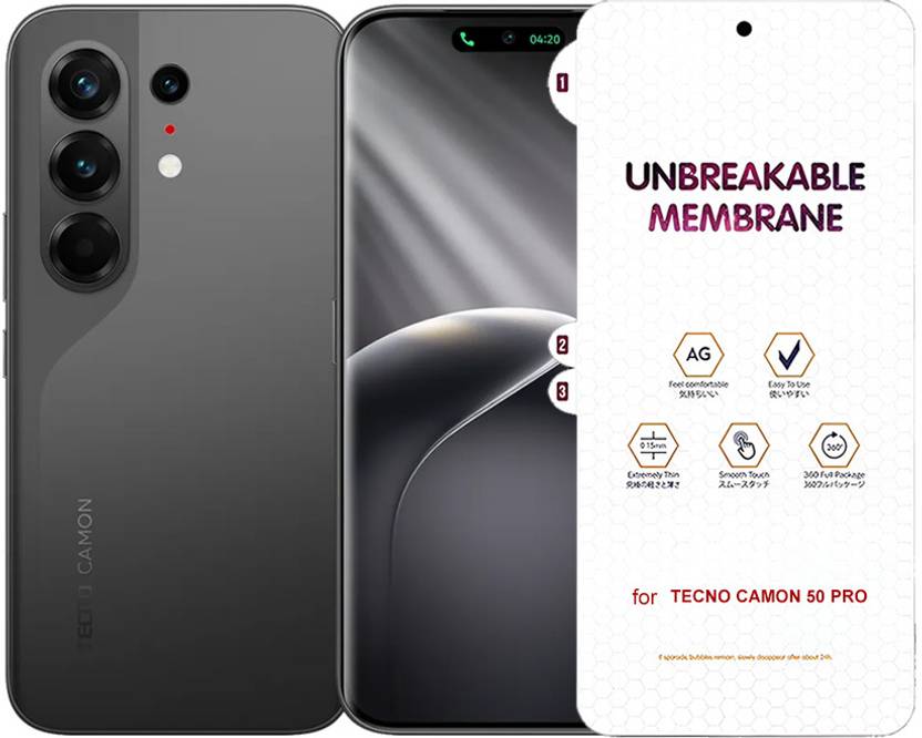 Blate Edge To Edge Screen Guard for TECNO CAMON 50 PRO UNBREAKABLE HYDROGEL FLIM MATTE MEMBRANE FRONT SCREEN PROTECTOR