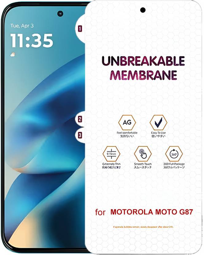 Blate Edge To Edge Screen Guard for MOTOROLA MOTO G87 UNBREAKABLE HYDROGEL FLIM MATTE MEMBRANE FRONT SCREEN PROTECTOR
