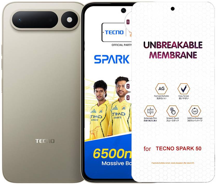 Blate Edge To Edge Screen Guard for TECNO SPARK 50 UNBREAKABLE HYDROGEL FLIM MATTE MEMBRANE FRONT SCREEN PROTECTOR