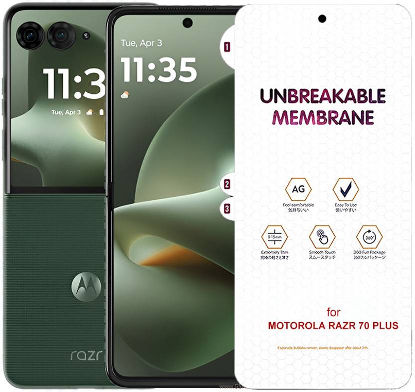 Blate Edge To Edge Screen Guard for MOTOROLA RAZR 70 PLUS UNBREAKABLE HYDROGEL FLIM MATTE MEMBRANE FRONT SCREEN PROTECTOR