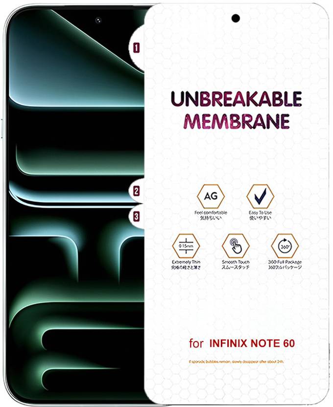 Blate Edge To Edge Screen Guard for INFINIX NOTE 60 UNBREAKABLE HYDROGEL FLIM MATTE MEMBRANE FRONT SCREEN PROTECTOR