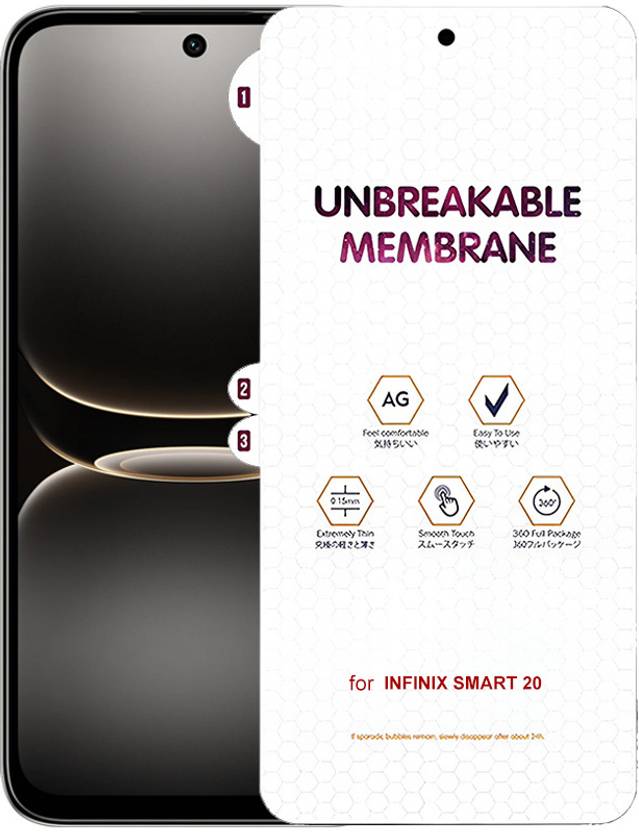 Blate Edge To Edge Screen Guard for INFINIX SMART 20 UNBREAKABLE HYDROGEL FLIM MATTE MEMBRANE FRONT SCREEN PROTECTOR