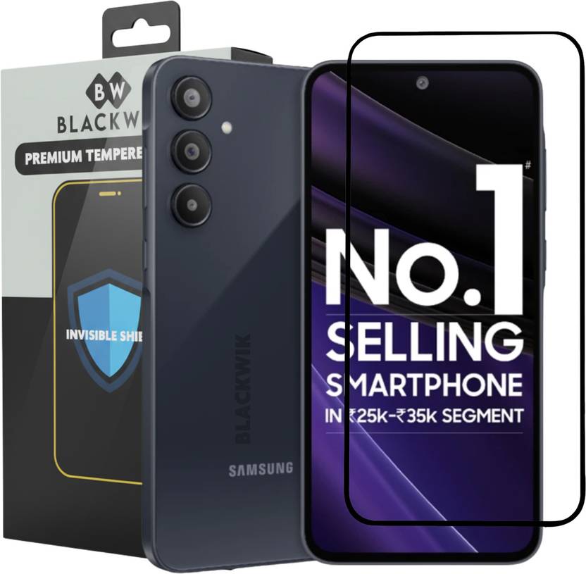 Blackwik Edge To Edge Tempered Glass for Samsung A35 Premium Screen Protector Guard with Easy Installation Kit