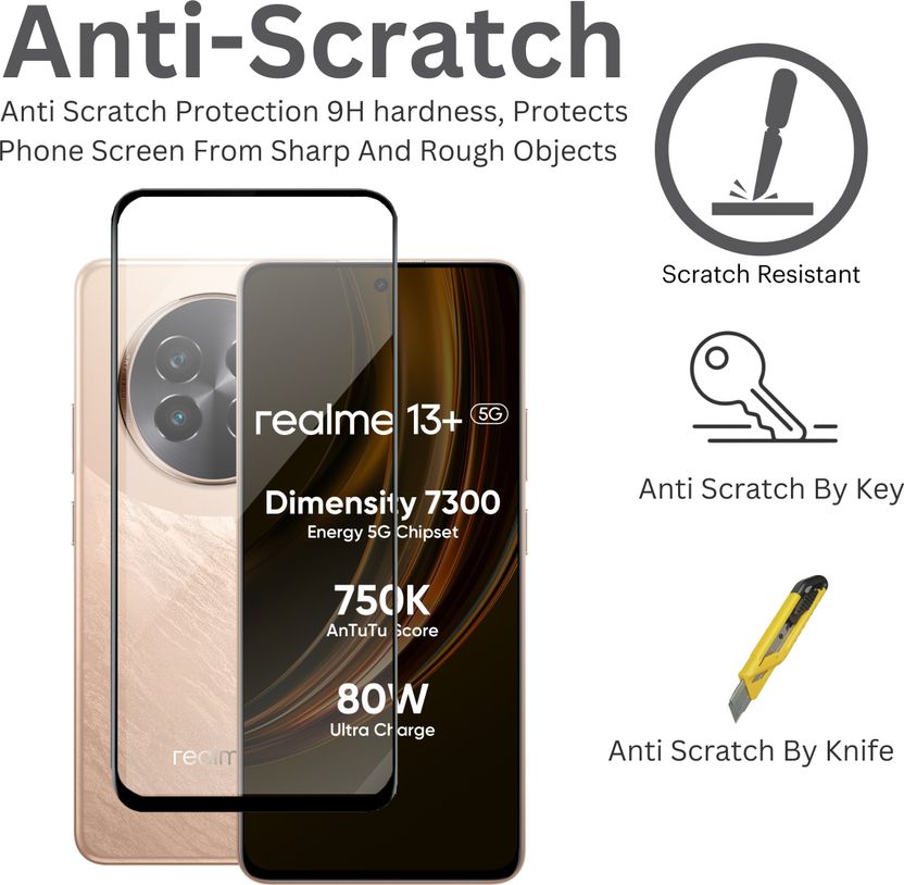 KWINE Edge To Edge Tempered Glass for Realme 13 Plus 5G - Image 3