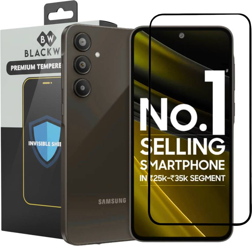 Blackwik Edge To Edge Tempered Glass for samsung a55 Premium Screen Protector Guard with Easy Installation Kit
