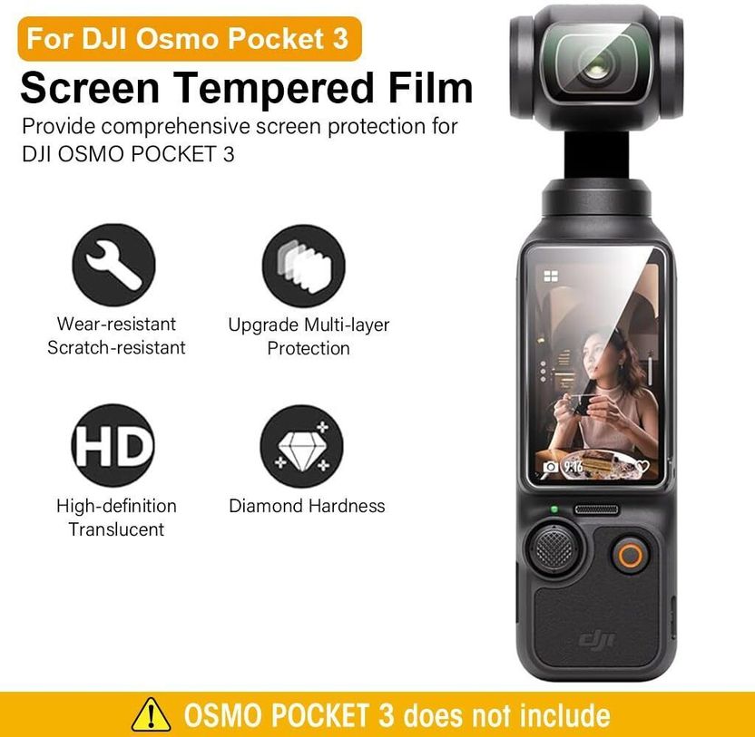 Zlcmeech Screen Guard for DJI Osmo Pocket 3, DJI Pocket 3 (Pack o...more - Image 3