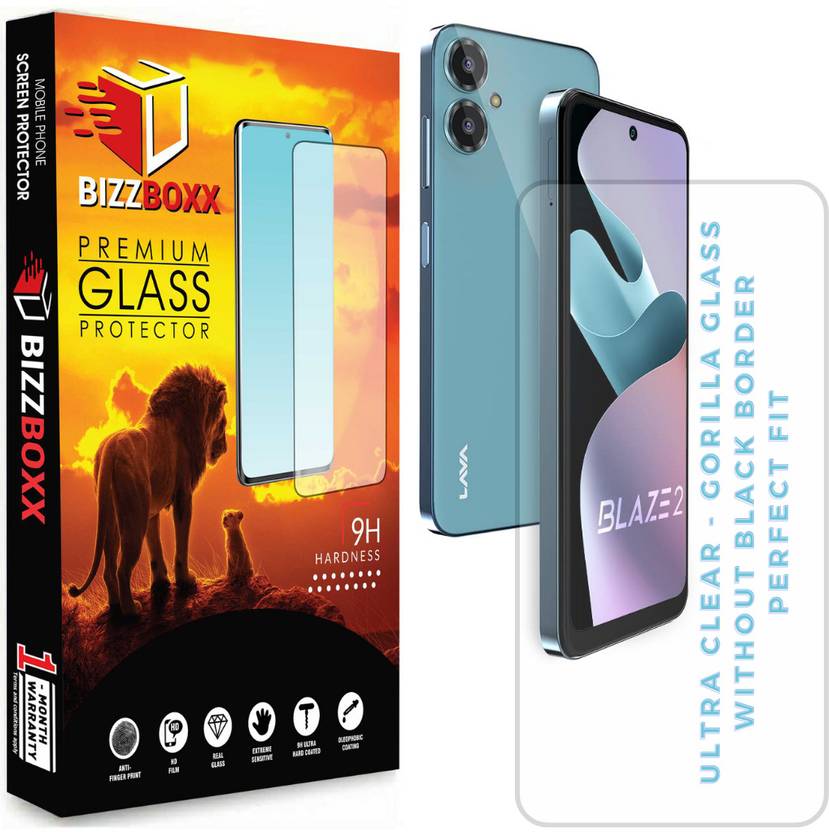 BizzBoxx Tempered Glass Guard for Lava Blaze 2, Ultra Clear finish