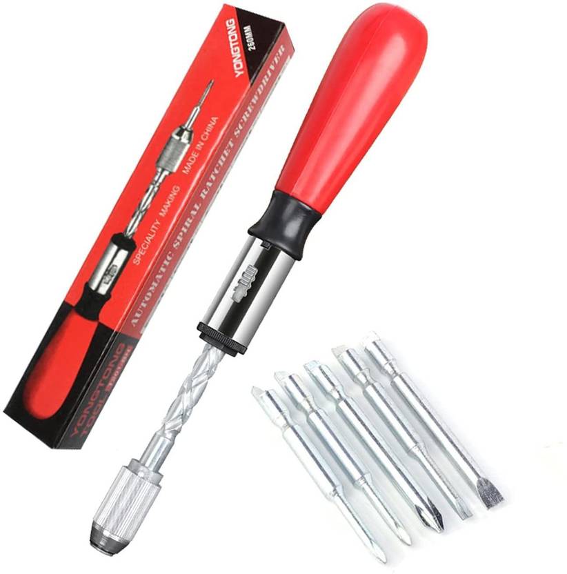 AASONS Push Pull Ratchet Screwdriver 260MM Screwdriver Bit Set Price in