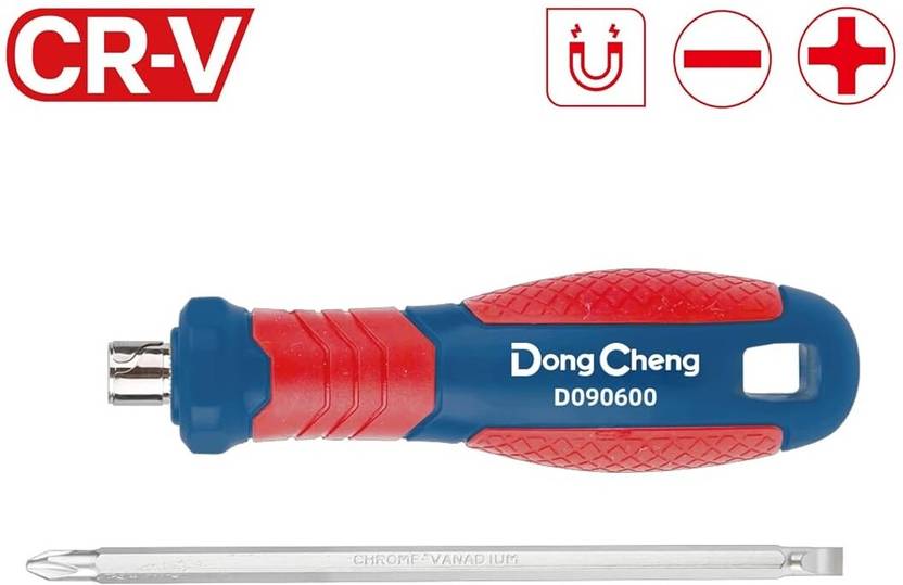 Dongcheng Hex Tip | Electroplated Anti-Rust | Slotted + Phillips 2-in-1 Screwdriver Combination Screwdriver