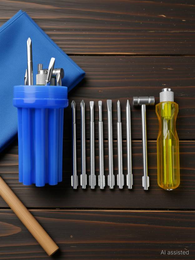 3D Galaxy Screwdriver SET OF 8 with Electrical Tester for Multipurpose Household Combination Screwdriv...