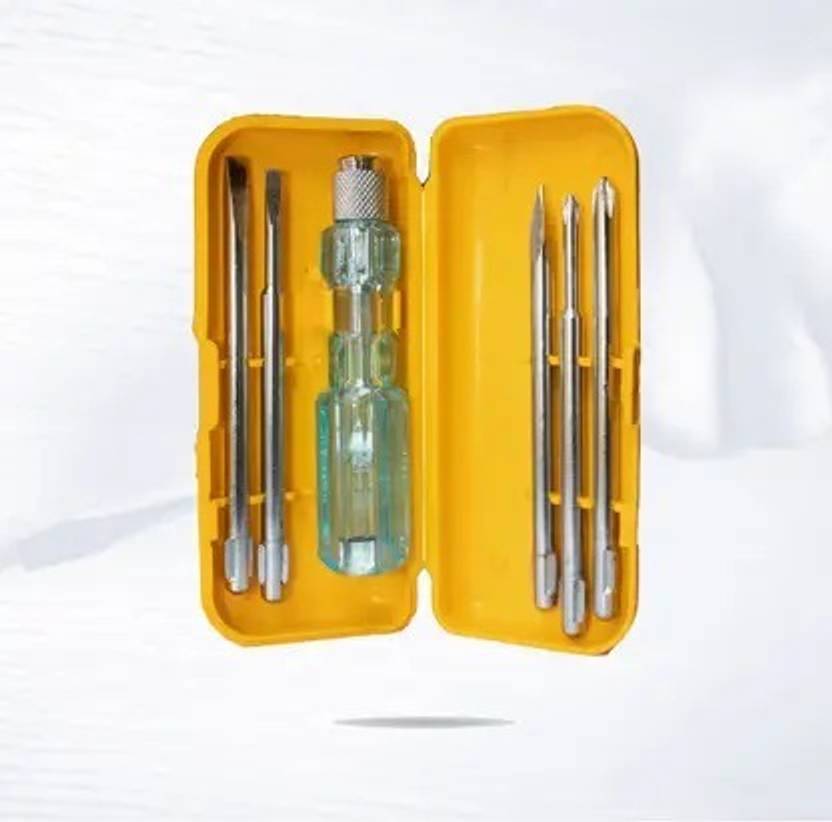 3D Galaxy 5 in 1 All-Purpose Repair Screw Driver Tool Kit with Neon Bulb Combination Combination Screw...