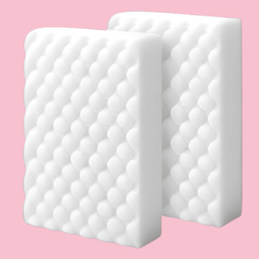 Regular, Pack of 2 Raghuvanshi Raised Pattern Sponge Gentle Washable Multi Surface Pad Scrub Sponge