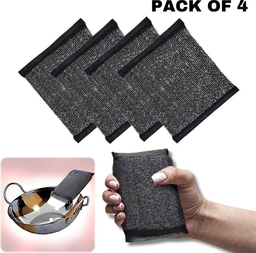 Mohprit Sponge Scrubber, Scrub Sponge for Utensil Cleaning, Scratch Proof Scrubber Home Scrub Sponge, Scrub Pad, Stainless Steel Scrub