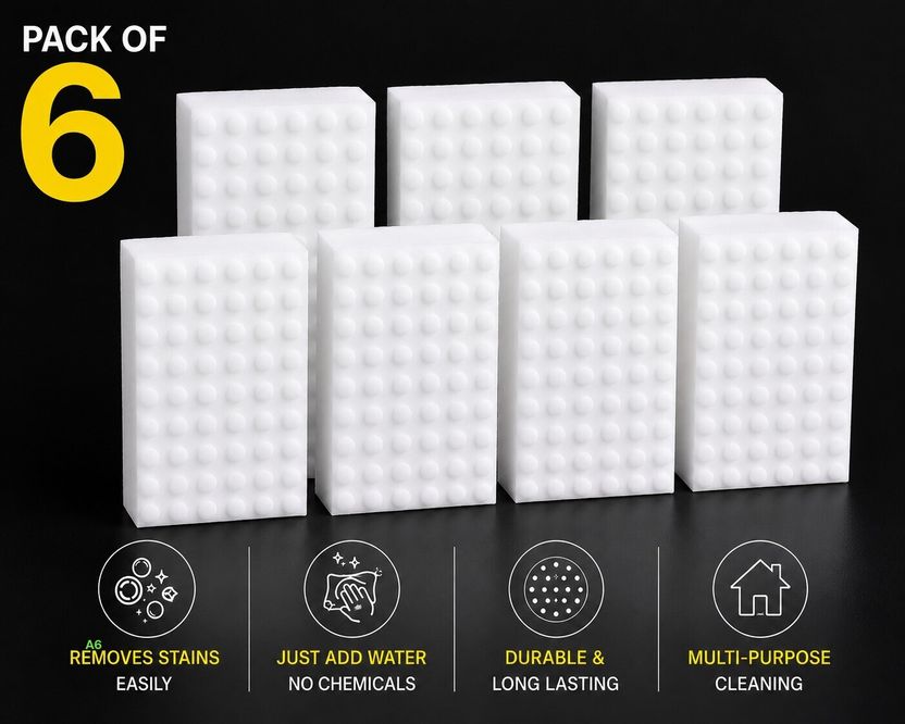 Kaccha Nimbu Magic Eraser Cleaning Sponge, Pack of 4 - Image 8