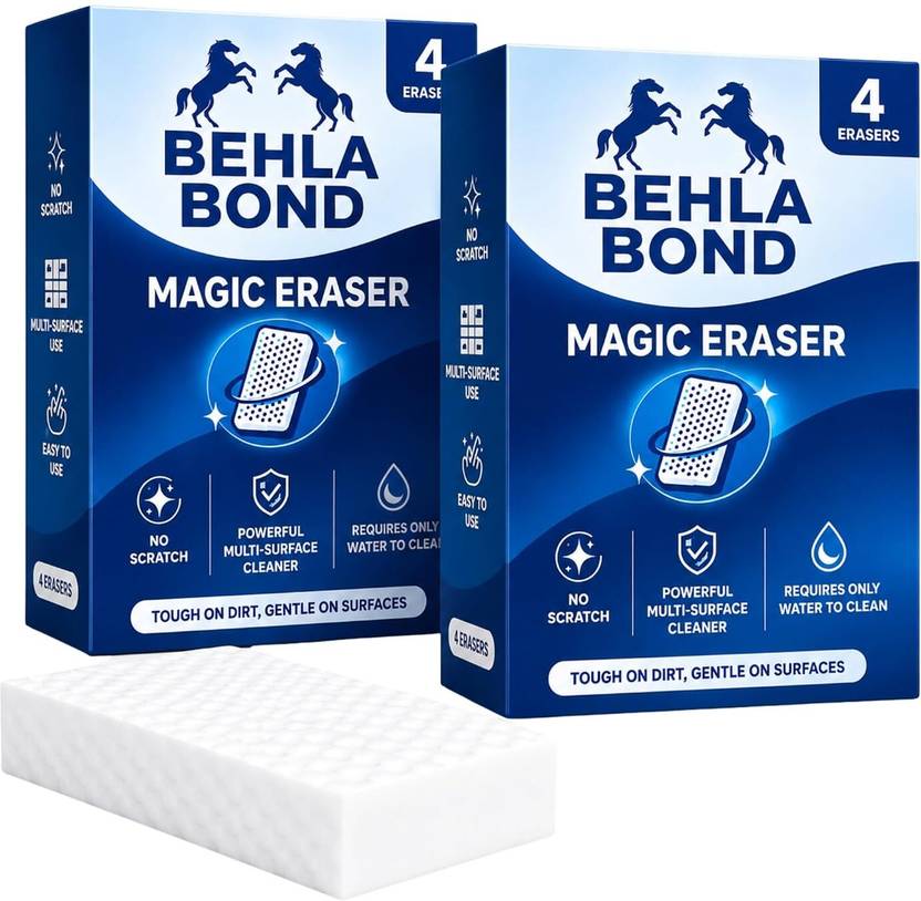 BEHLABOND Magic Eraser Sponge 4 Pack | Melamine Foam Stain & Scuff Remover for Wall & Tile Sponge Wipe