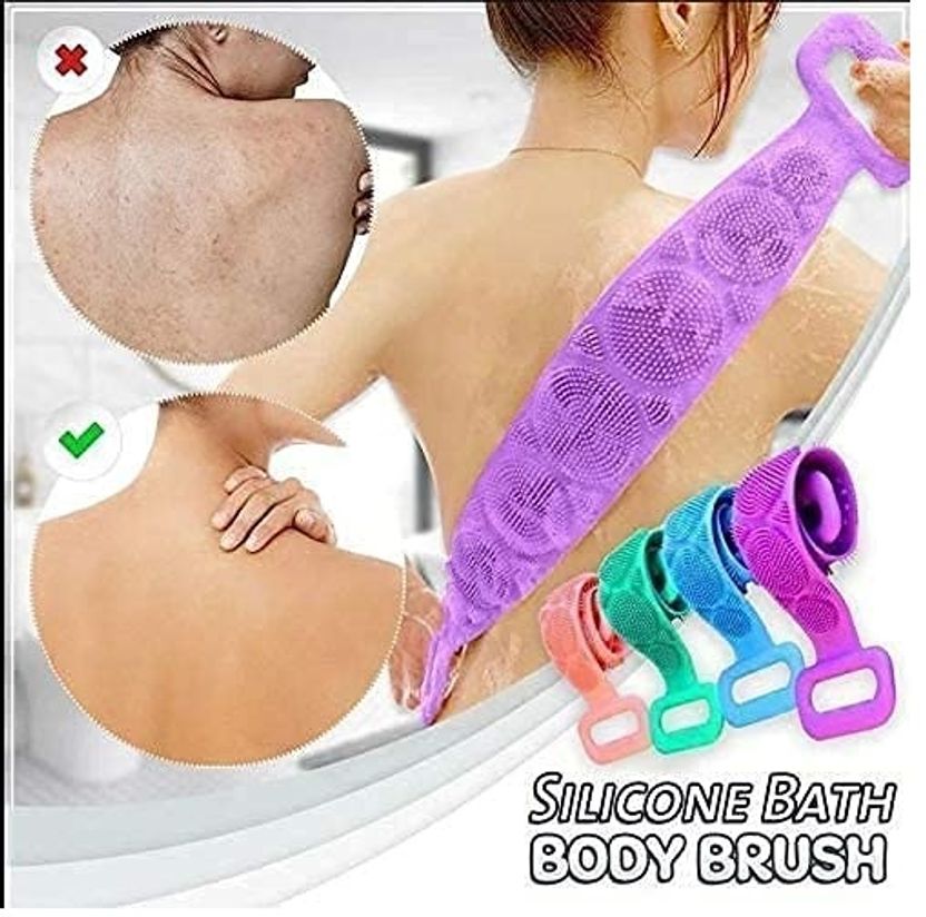 My Machine Silicone Body Back Scrubber Double Side Bathing Brush ...more - Image 1
