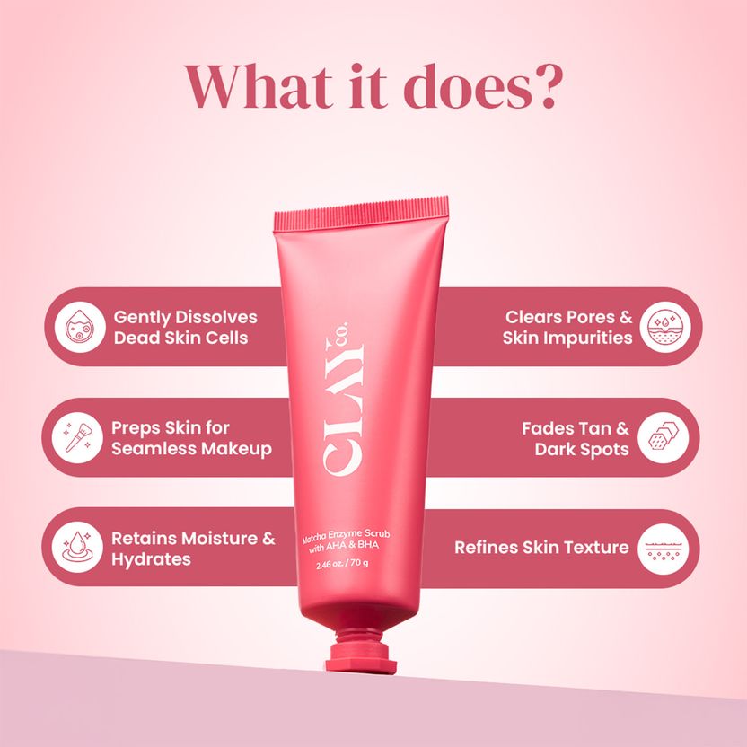 ClayCo. Matcha Enzyme Scrub for Dead Skin Removal - Image 2
