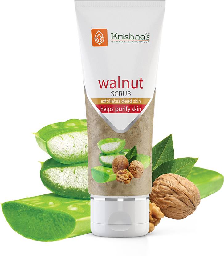 Krishna's Herbal & Ayurveda Walnut Scrub | Gentle Exfoliation | Purifies Skin Scrub