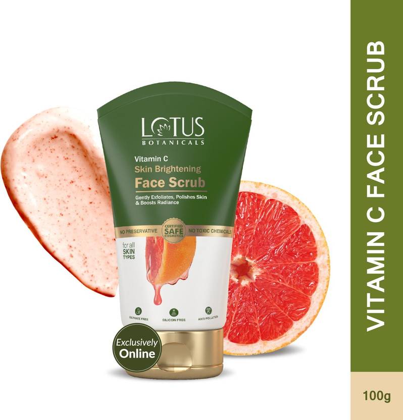 Lotus Botanicals Vitamin C Skin Brightening Face Gentle Exfoliates & Polish Skin Scrub