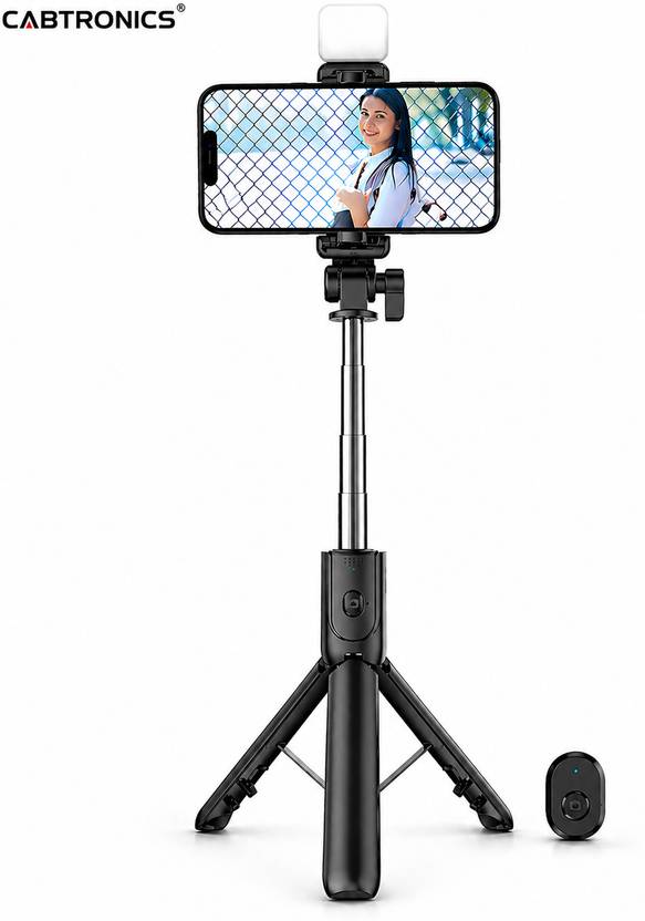 CABTRONICS Selfie Stick Tripod with Remote, Foldable Portable Stand Bluetooth Selfie Stick