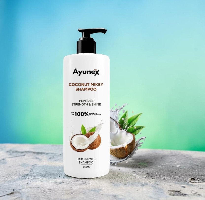 AYUNEX Coconut Milky Shampoo 250ml for Soft, Smooth & Shiny Hair