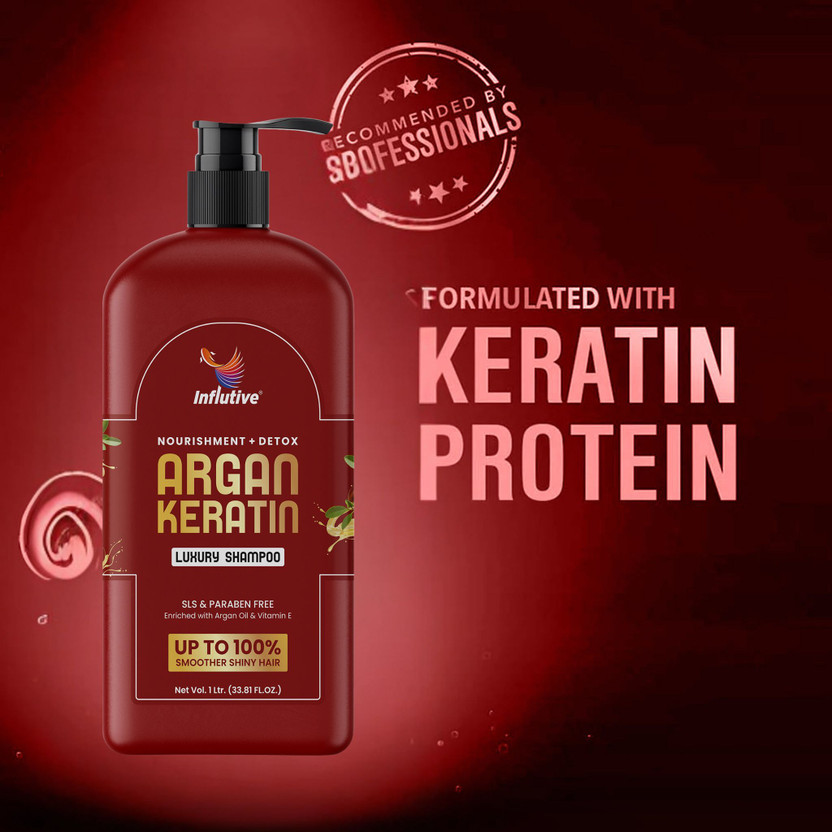 Influtive Argan Keratin Shampoo for Dry and Frizzy Hair